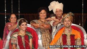 Shrien and Anni Dewani at wedding with family members