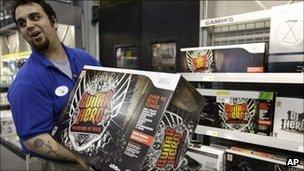 Retailer showing Guitar Hero box