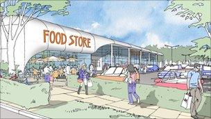 Artist's impression of new food store