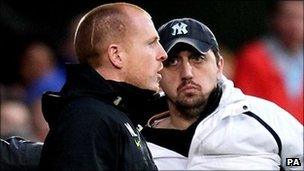 Celtic's Neil Lennon and John Wilson at Tynecastle