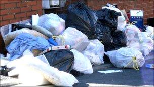 Bin bags in Hyde Park