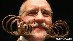 A competitor at the World Beard and Moustache Championships in Brighton, England, in 2007