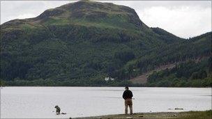 Angler on Loch Lubnaig