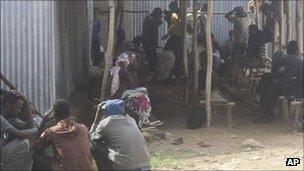 Refugees from Eritrea waiting to be screened in Ethiopia close to the border, 27 July 2011