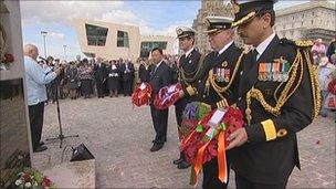 The service was followed by a parade and wreath laying ceremony