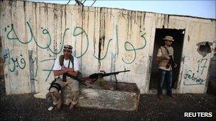 Anti-Gaddafi forces near Bani Walid, 3 Sept