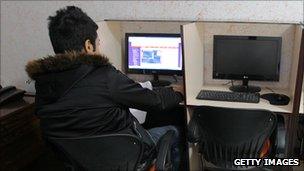 Man using computer