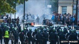 Riots in Hackney, east London