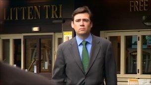 Andy Burnham arrives to give evidence at the Stafford Hospital public inquiry