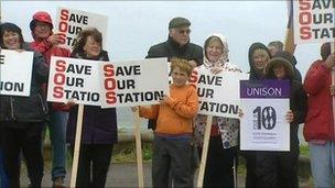 Silent protest at Swansea Coastguard station