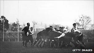 New Zealand play English Midlands Counties at Leicester in 1905