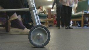 Residents inside a Leicester care home