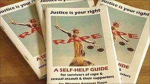 Leaflets at a rape support group