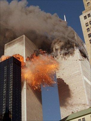 The moment the second plane hit the south tower