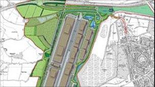 Drawing of the proposed Inland Port development in Doncaster