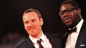 Michael Fassbender with Shame director Steve McQueen at the Venice Film Festival