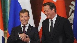 Dmitri Medvedev and David Cameron