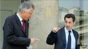 Dominique de Villepin and Nicolas Sarkozy