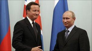 David Cameron and Vladmir Putin