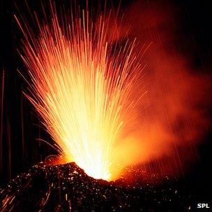 Etna erupting