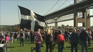 Cornwall protest at Tamar Bridge