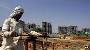 A construction site in Gurgaon, India