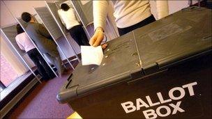 Ballot box in polling station