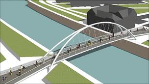 Architect's image of Boston bridge