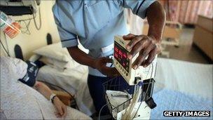 A nurse attending a patient