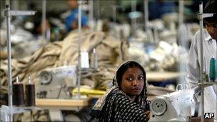 A factory worker in Bangladesh