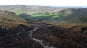 Moorland plateau in the Derbyshire Peak District