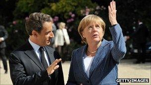 President Nicolas Sarkozy and German Chancellor Angela Merkel