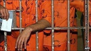 Prisoners pictured behind bars in South Africa