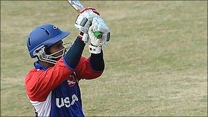 A USA Twenty 20 cricket player in action