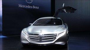 Mercedes F125 concept fuel cell hybrid car on display at Frankfurt