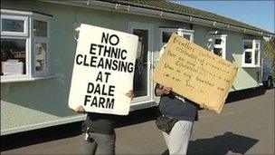 Traveller protesters at dale Farm