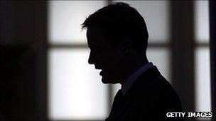 Nick Clegg in silhouette