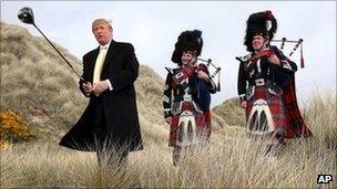 Donald Trump at the Menie site