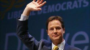 Lib Dem leader Nick Clegg at the 2010 autumn conference