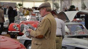 Classic car enthusiasts at the Goodwood Revival