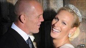 Mike Tindall and Zara Phillips on their wedding day