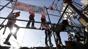 Protesters began gathering at Dale Farm ahead of the planned eviction in September