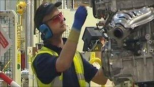 A worker at the Toyota plant in Deeside, Flintshire