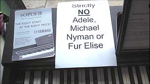 'No Adele' sign