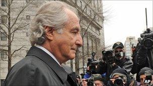 Bernard Madoff being photographed