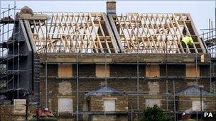 A house being built in Hawes, Yorkshire