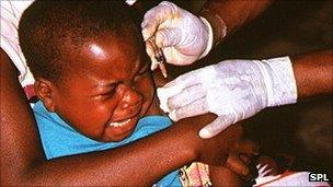 Child being vaccinated