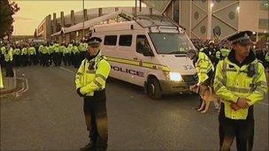 Police outside the stadium