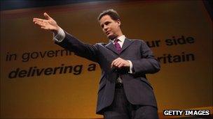 Nick Clegg at the Liberal Democrat conference