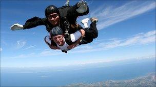 John's brother Chris Sharp doing his skydive